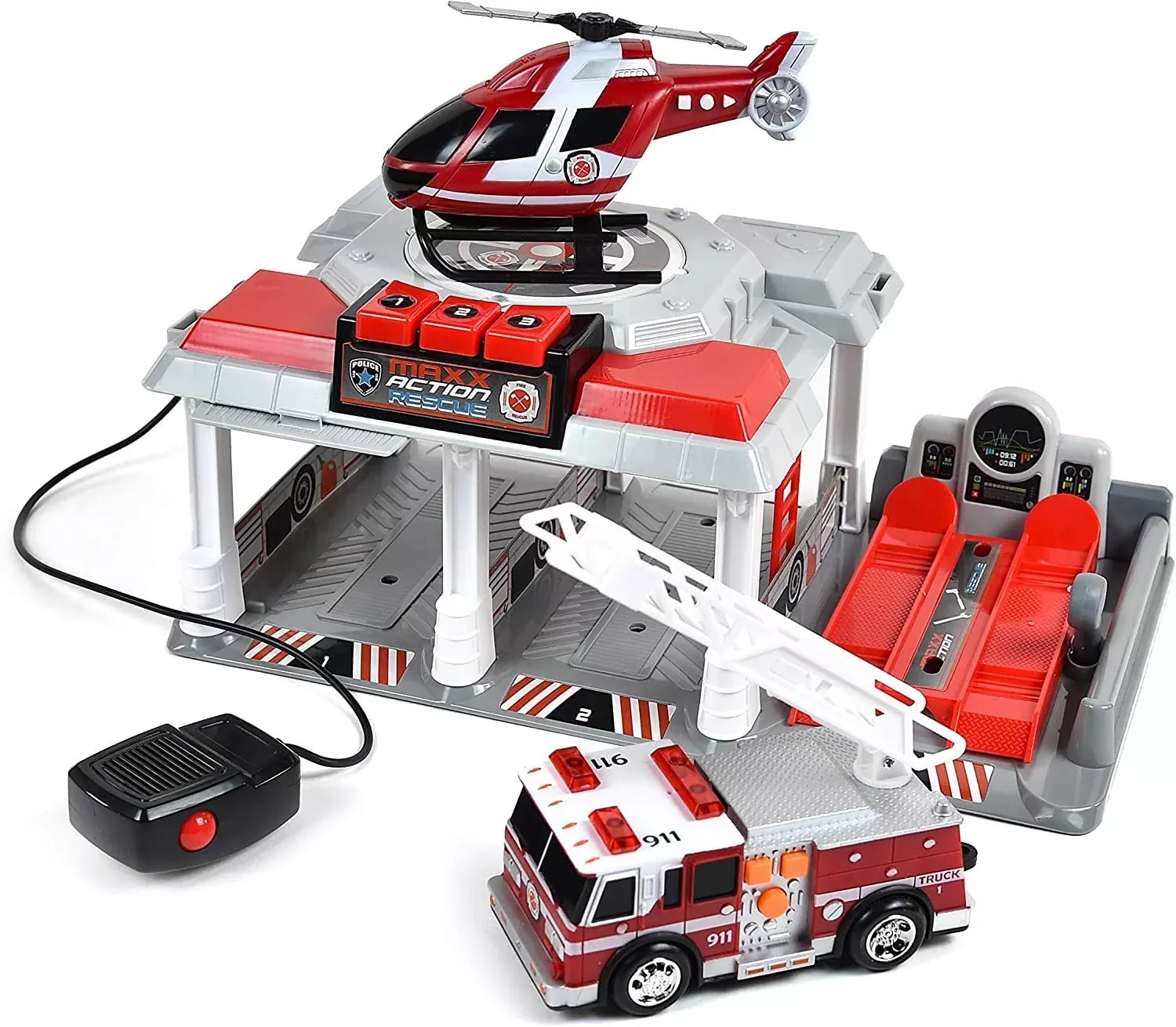 Sunny Days Entertainment Fire and Rescue Garage Lights & Sounds Toy Se