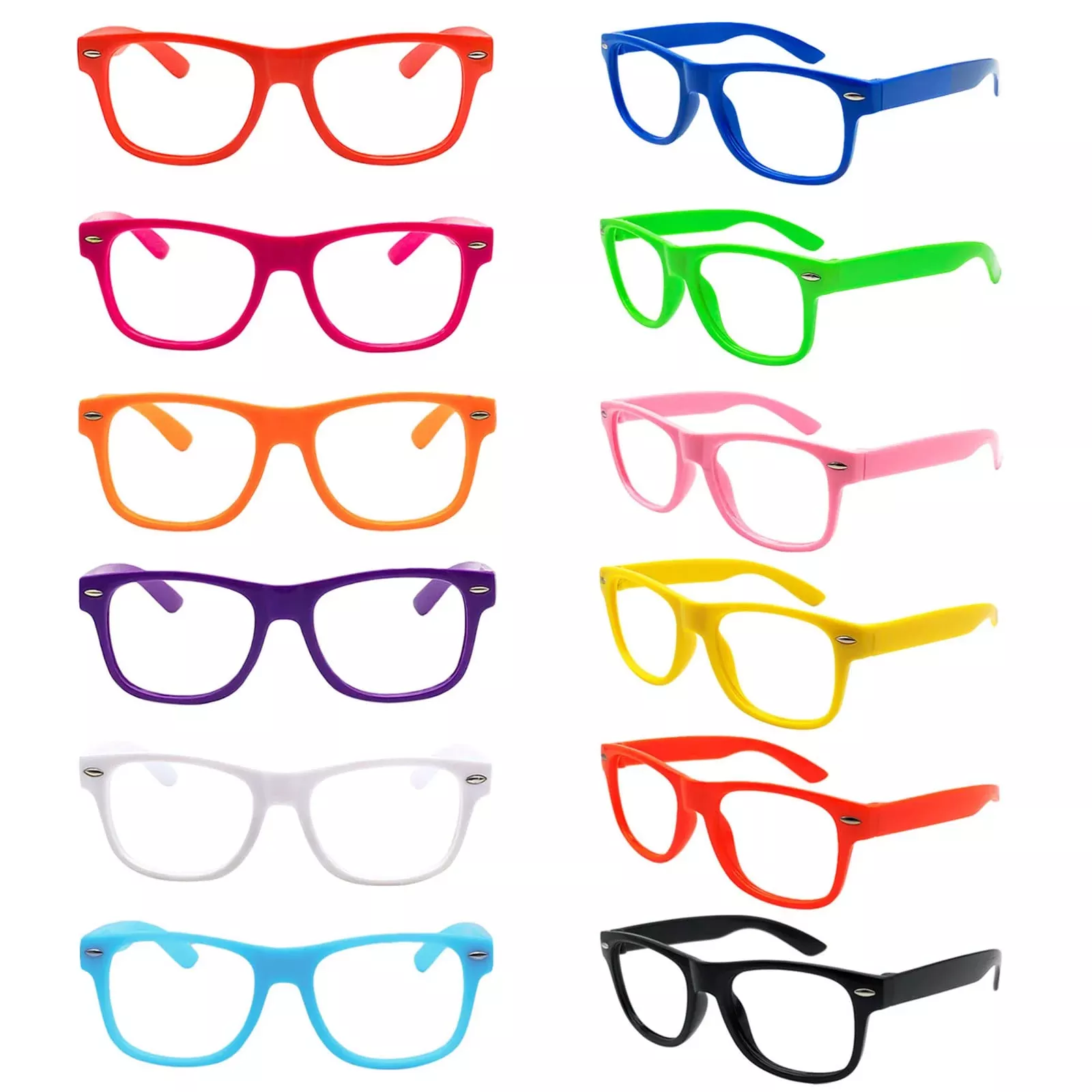 SUNOVELTIES Kids Ultralight Square Costume Glasses Multicolor 12 Pack