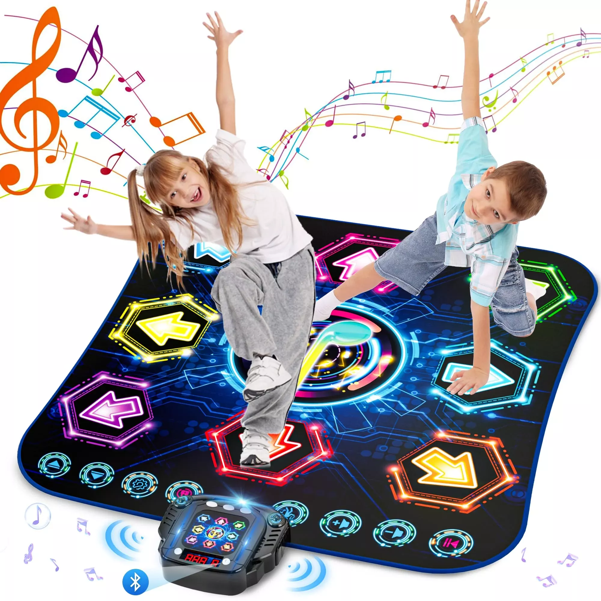 Surelect 8 Light-up Arrows Dance Mat for Kids, Black, Small to Medium