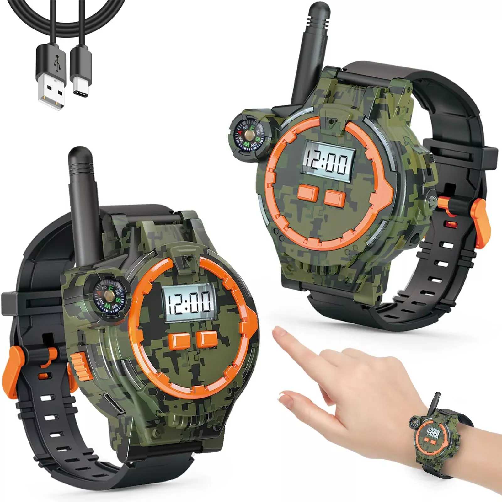 Surper Kids' Walkie Talkies 1200ft Range Camouflage Rechargeable 3