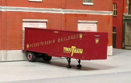 Sylvan Scale Models T-026-1 HO Scale 1950's 30' Single-Axle Piggyback Trailer PRR Resin Kit