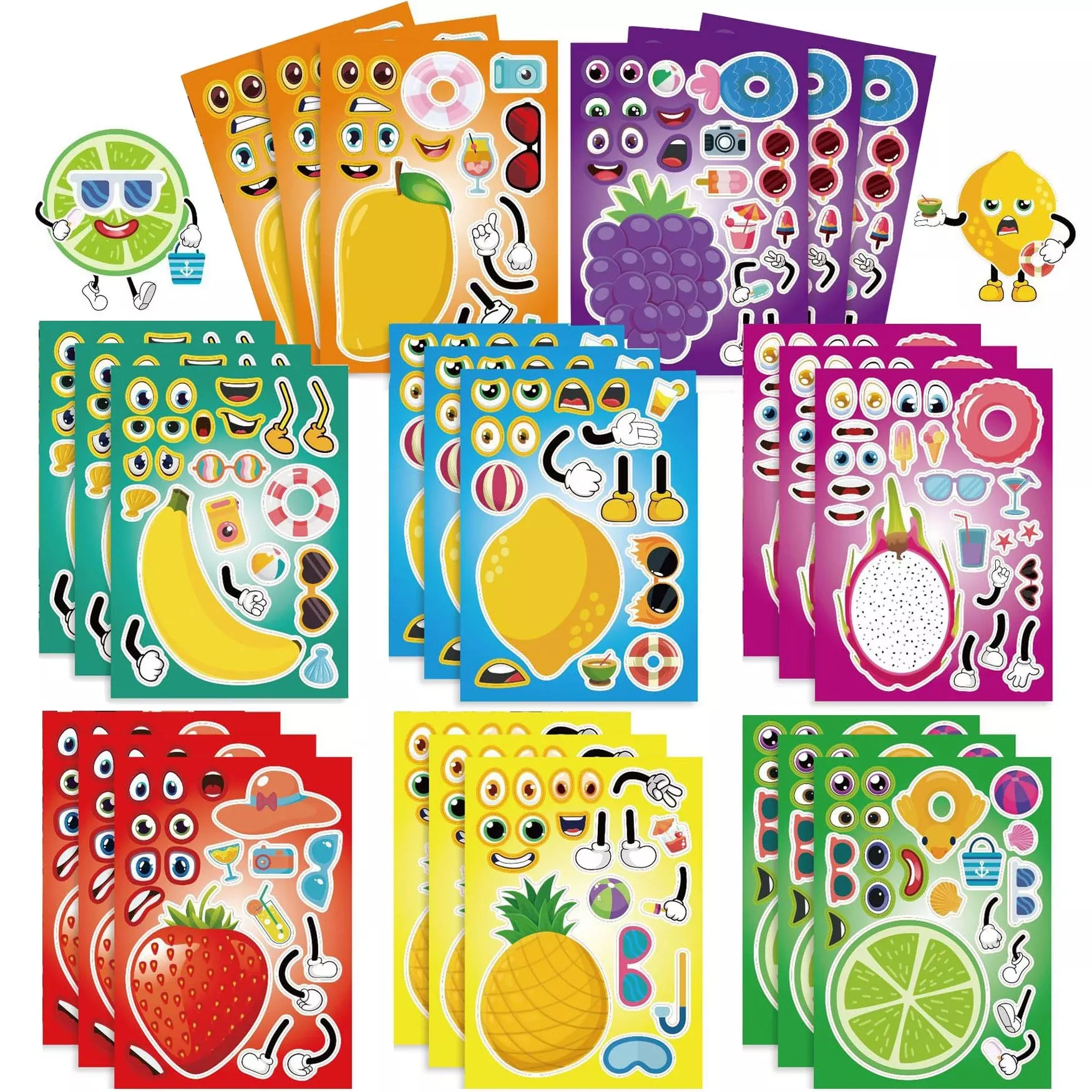 T-Antrix Make Your Own Fruit Stickers, 24 Sheets, Colorful Vinyl