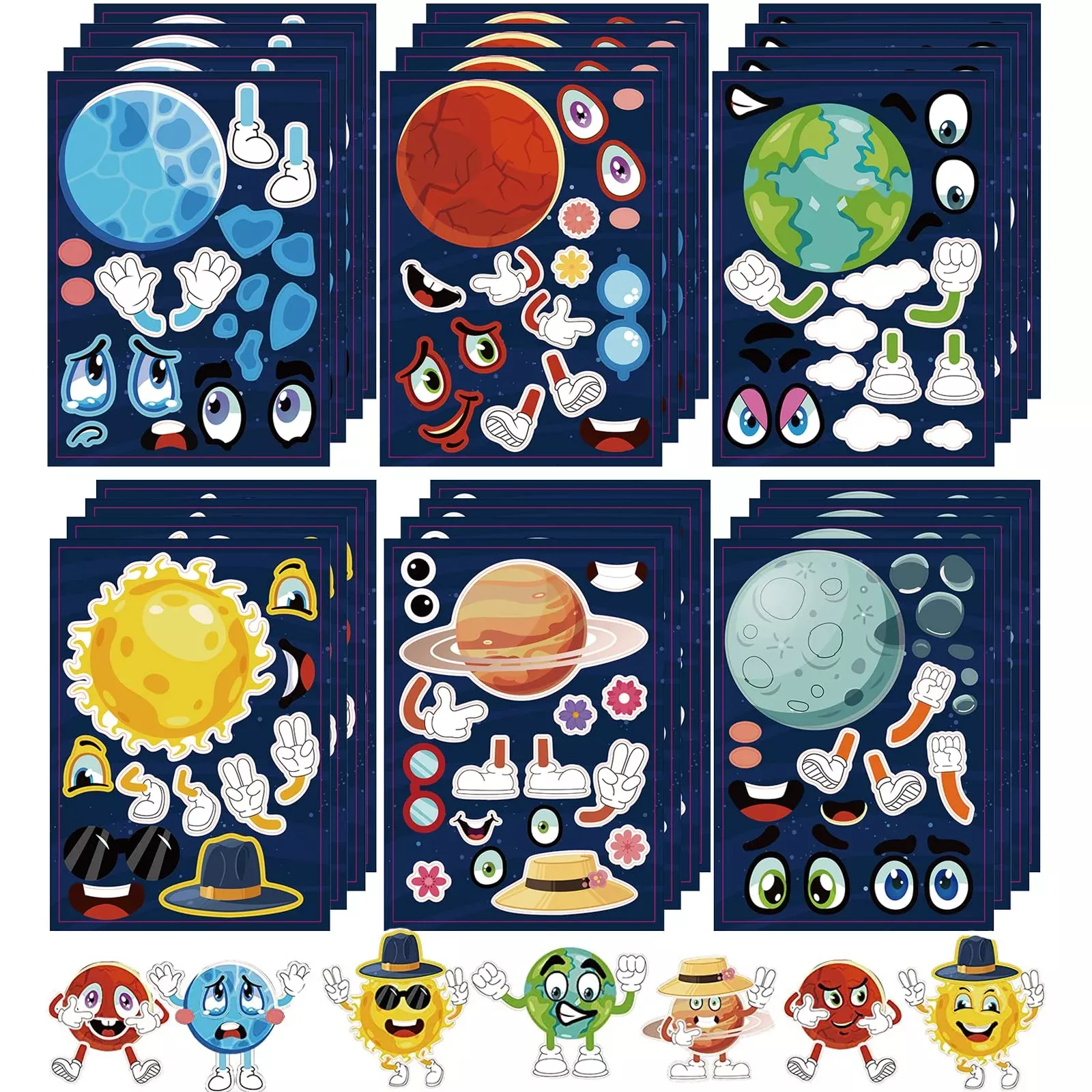 T-Antrix Make Your Own Planet Stickers, 24 Sheets, Vinyl, Planet