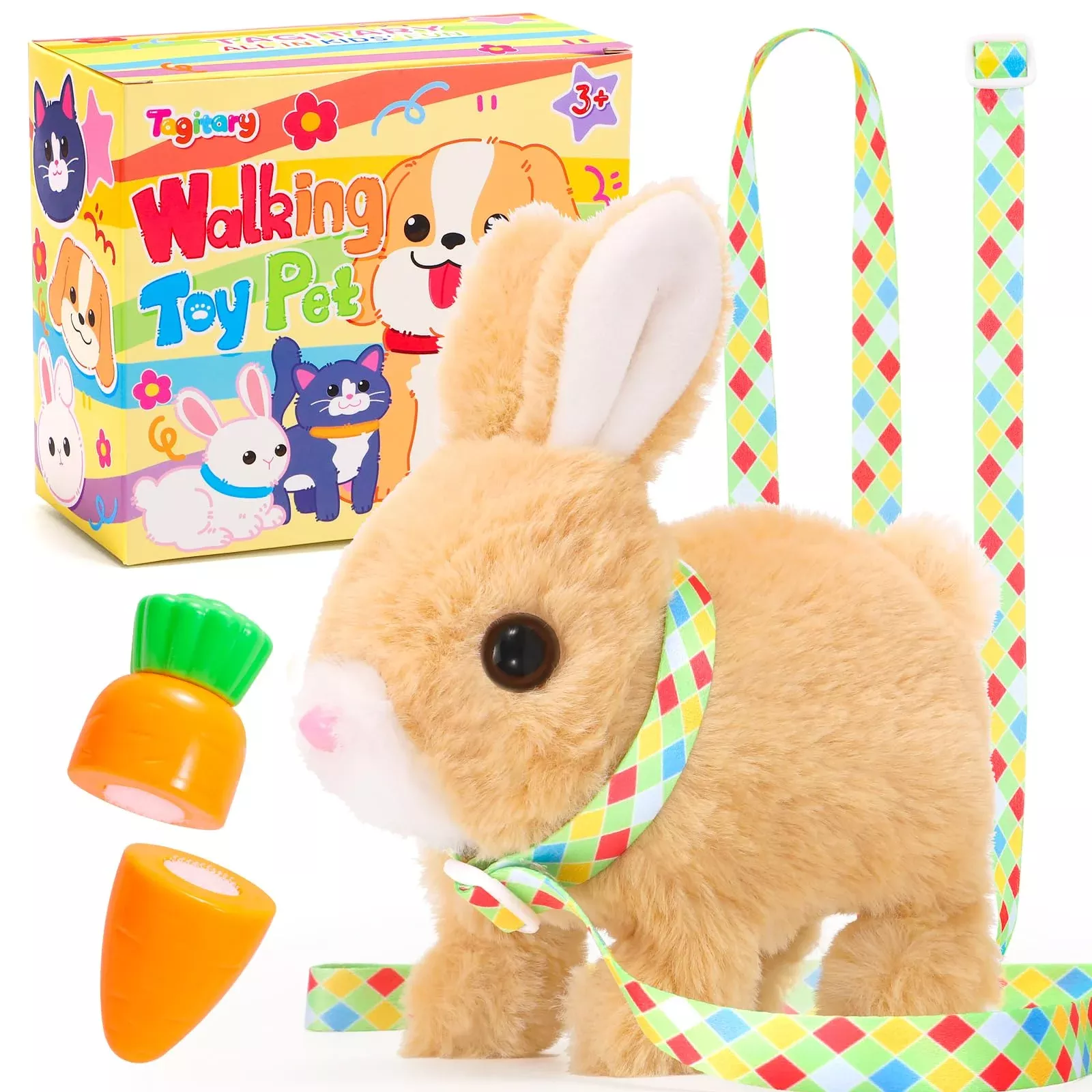 Tagitary Electric Plush Rabbit Toy - Yellow, 3.14 inches
