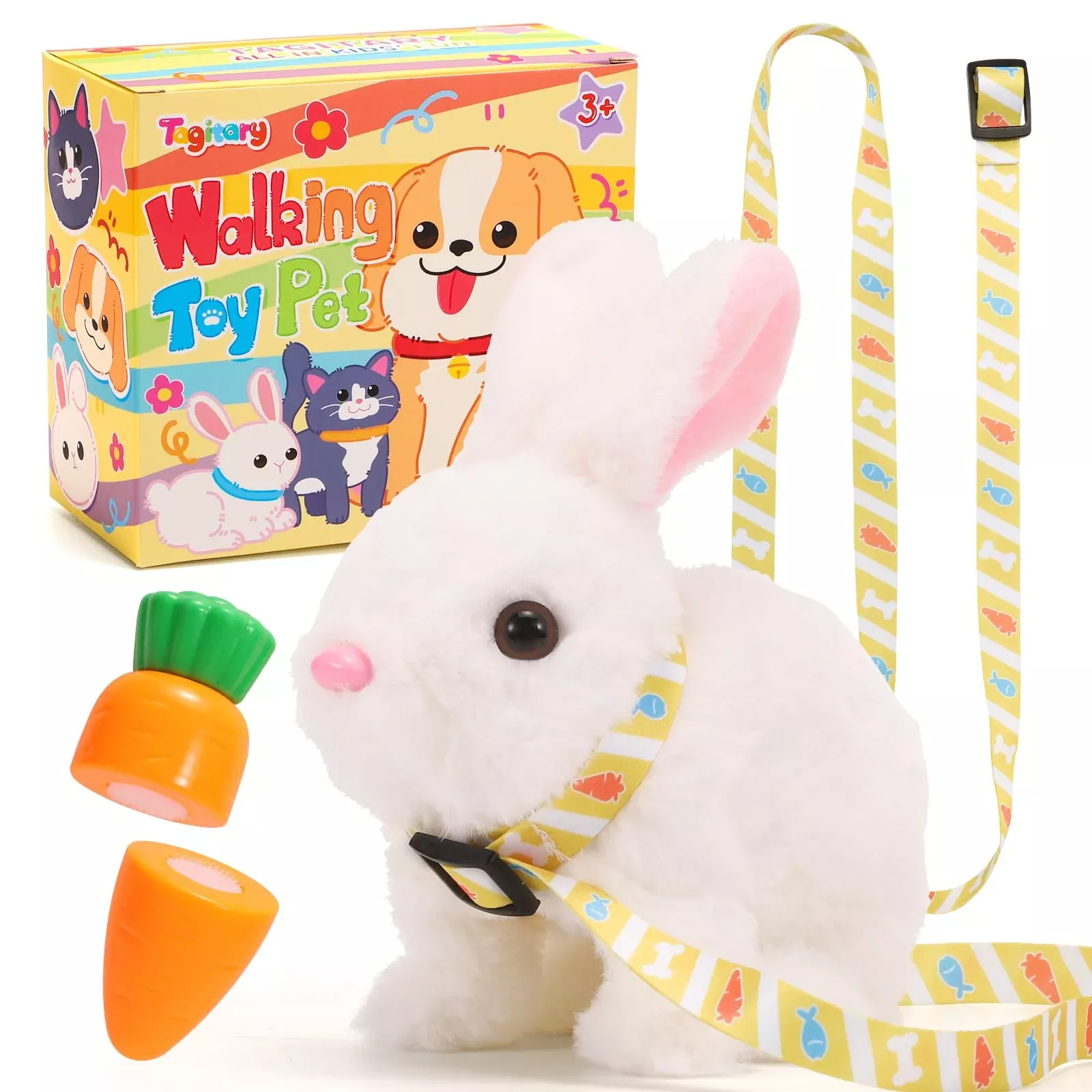 Tagitary Plush Toy Bunny - Medium White Electric Rabbit, 1pc