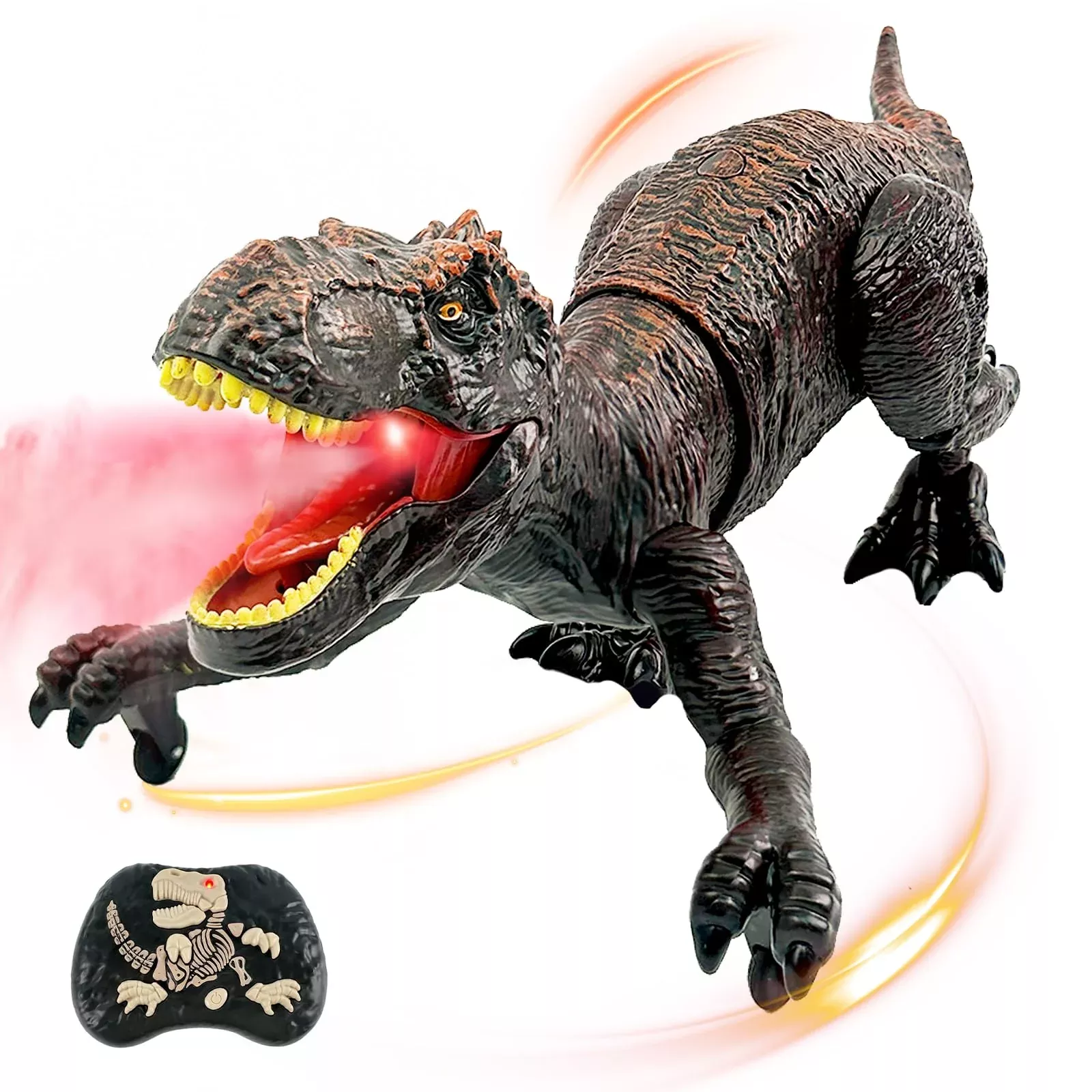 TALGIC Remote-Controlled T-Rex Dinosaur Toy for Kids, Red, 8.