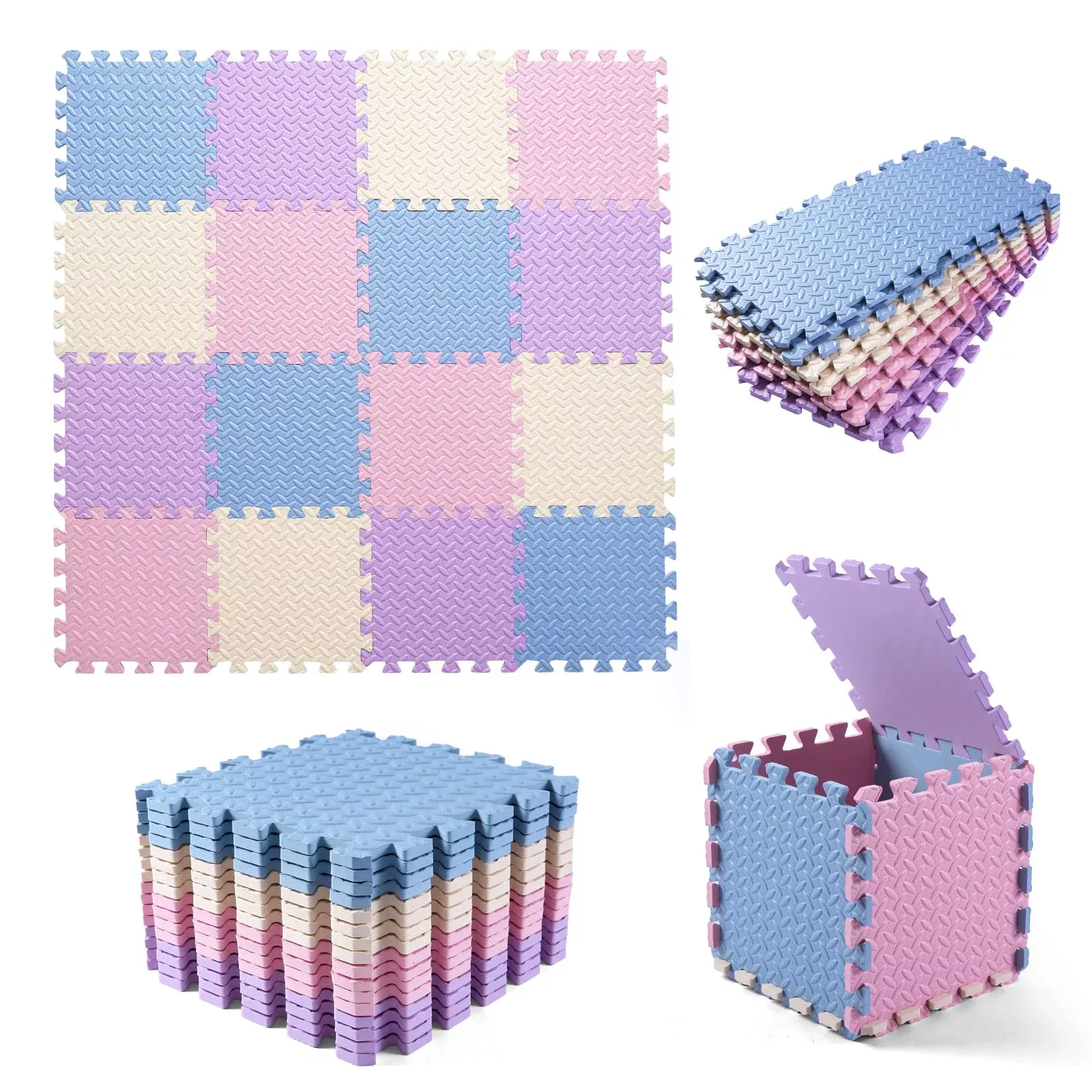 Tamiplay Foam Play Mat 16 Tiles 4' x 4' Safe Non-S