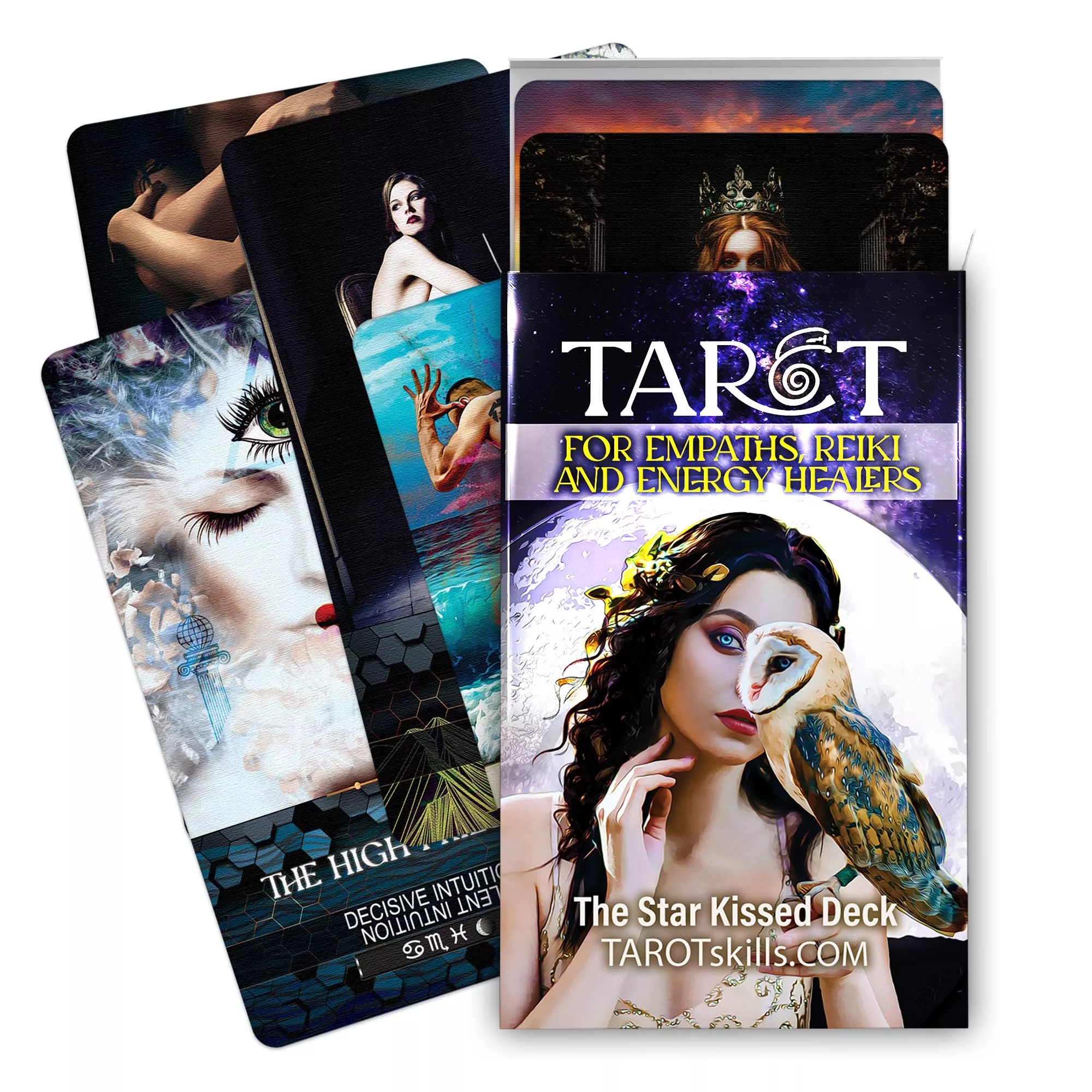 TAROTskills Star Kissed Tarot Deck, Medium, Grey, 78 Cards