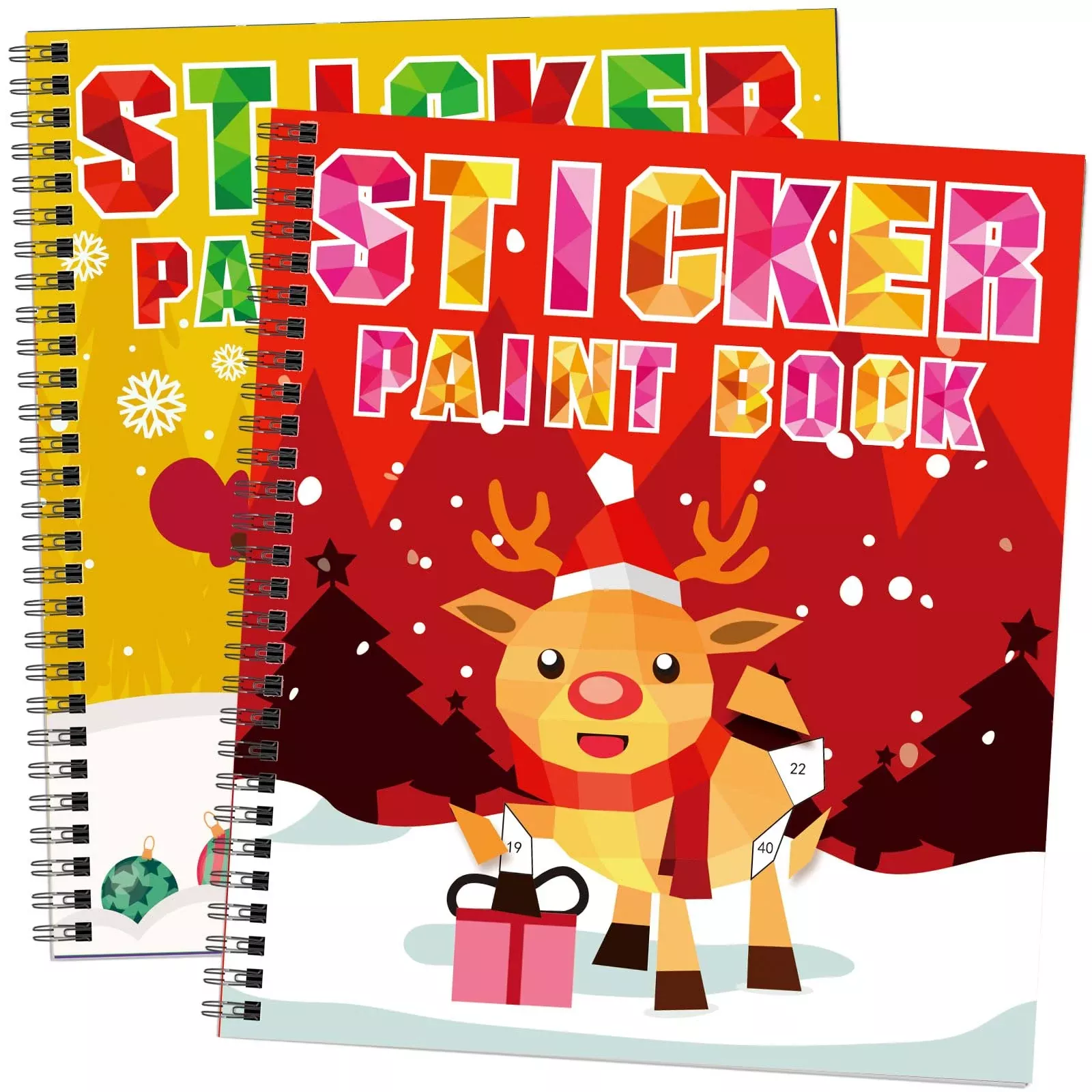 TBEEJ Christmas Sticker Book Set - 2 Paint Books, 8.3 x