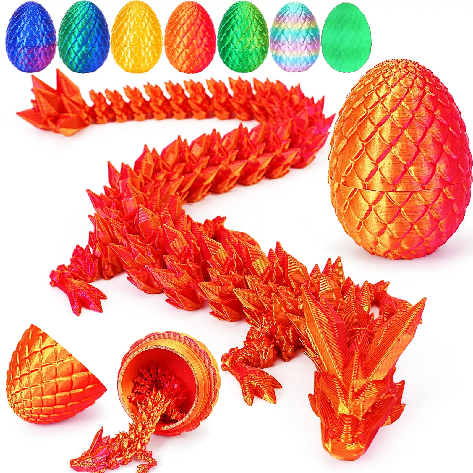 TBOLINE 3D Printed Dragon Model, 130mm, Laser Red, Eco-Friendly