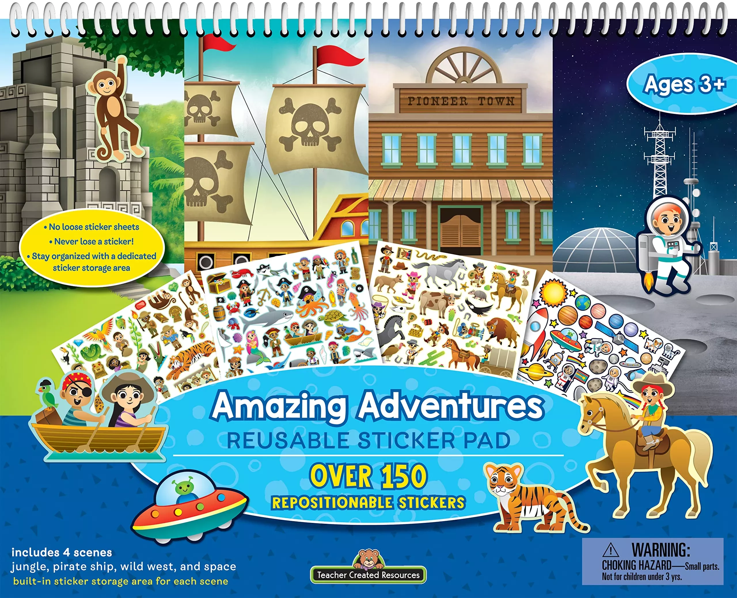 Teacher Created Resources Amazing Adventures Reusable Sticker Pads