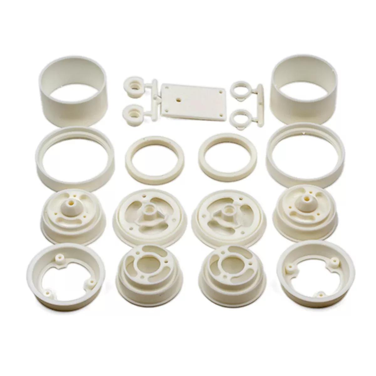 Team Associated 6643 White Front and Rear RC10 Wheels