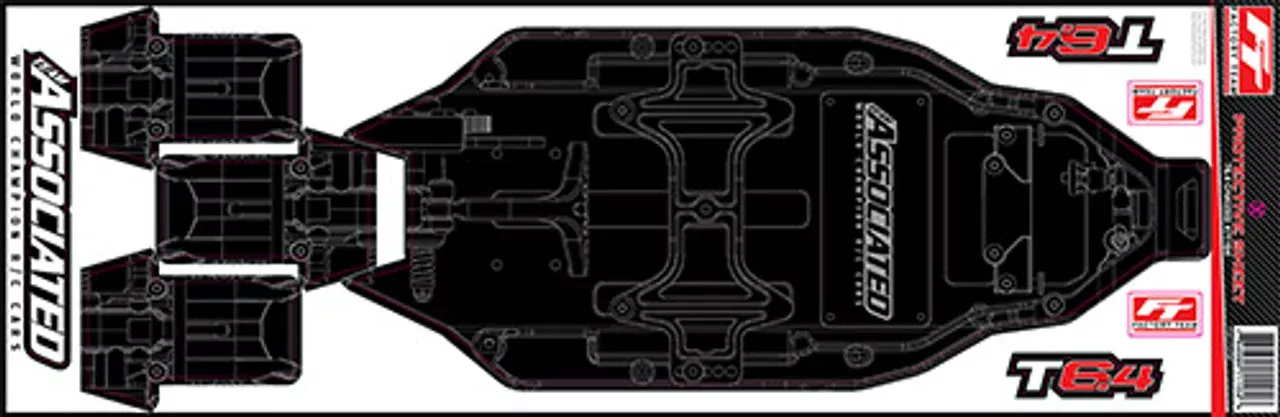 Team Associated 71184 RC10T6.4 Factory Team Printed Chassis Protective Sheet