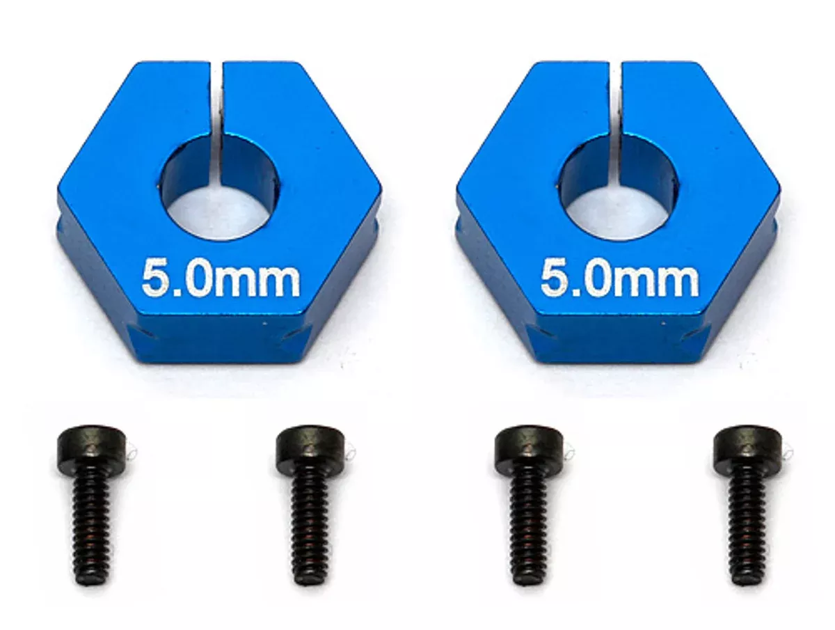 Team Associated 91609 5.0mm Offset Factory Team Clamping Wheel Hexes for DR10 ProSC10, RC10, Reflex DB10, SR10