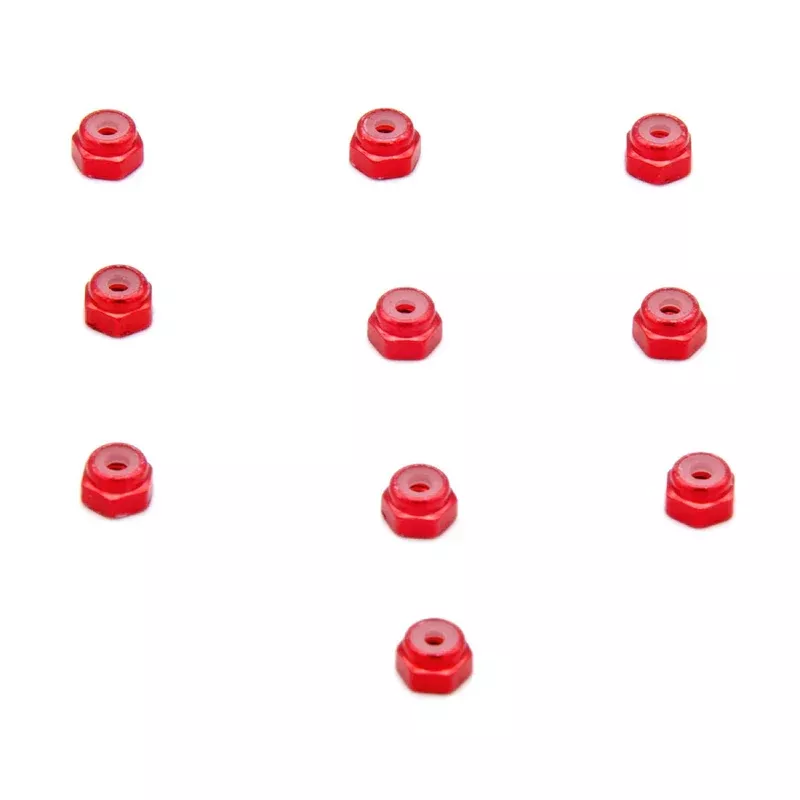 Team Corally C-3106-20-5 Red Aluminum M2 Nylstop Nut (10 Pack)