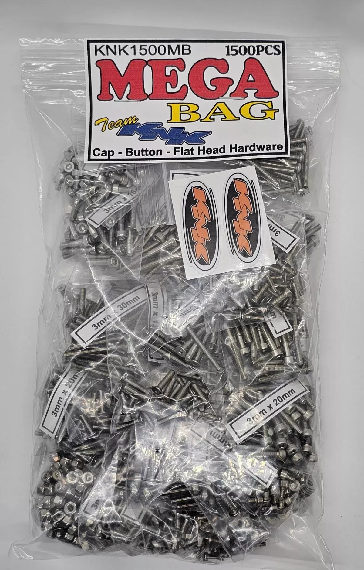 Team KNK (1500MBB) Black Mega Bag Stainless Hardware Kit (1500 Pack)