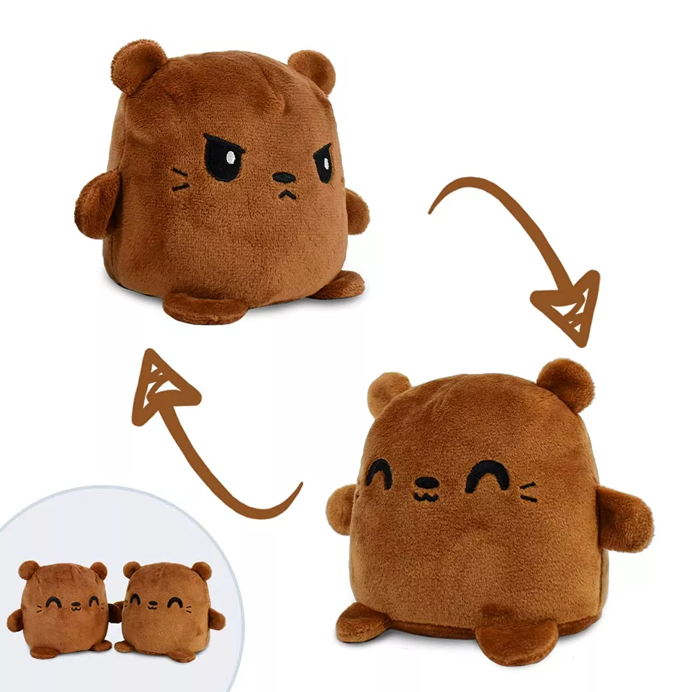 TeeTurtle Plushmates Otter - 4.5" Magnetic Reversible Plush Toy, Soft