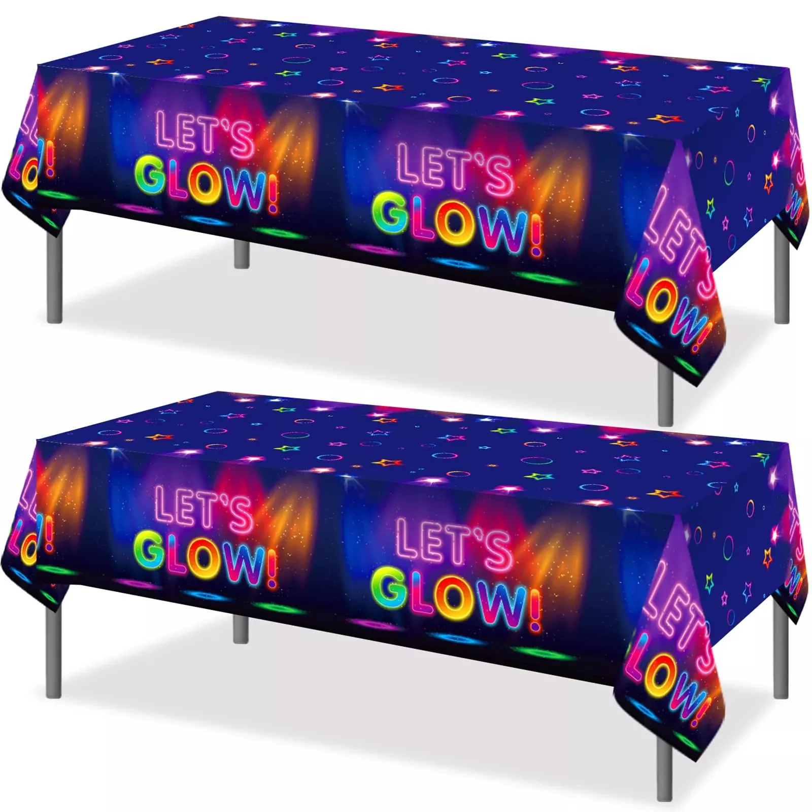 Tegeme Glow in the Dark Table Cloth for Parties, 86.6" x