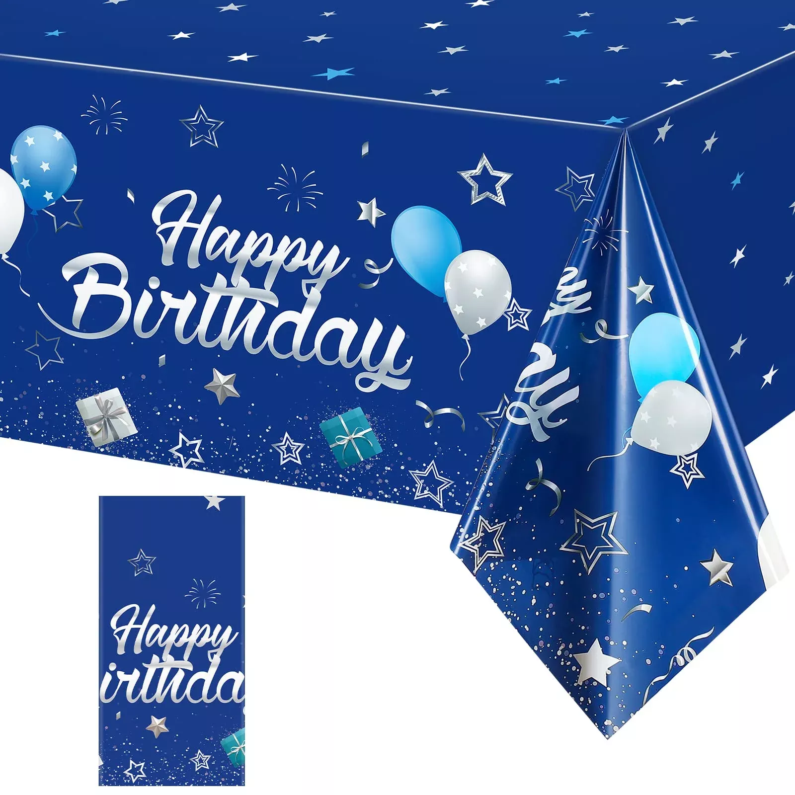 Tegeme Navy Blue Starry Tablecloth, 54x108 inches, Pack of Several