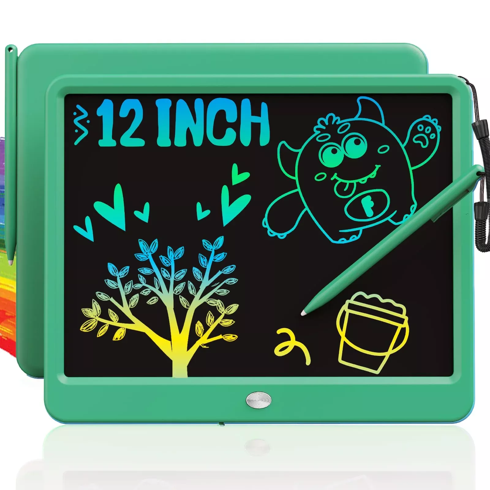 TEKFUN 12 Inch Erasable Doodle Board for Boys, Dark Green