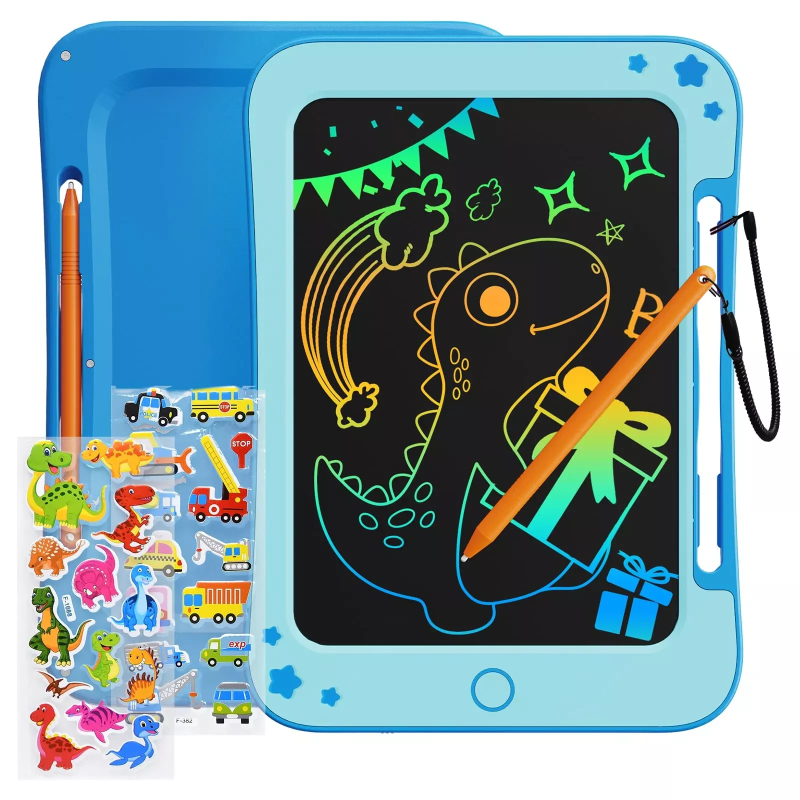 TEKFUN LCD Writing Tablet for Kids, 10" Erasable, Blue, Educational