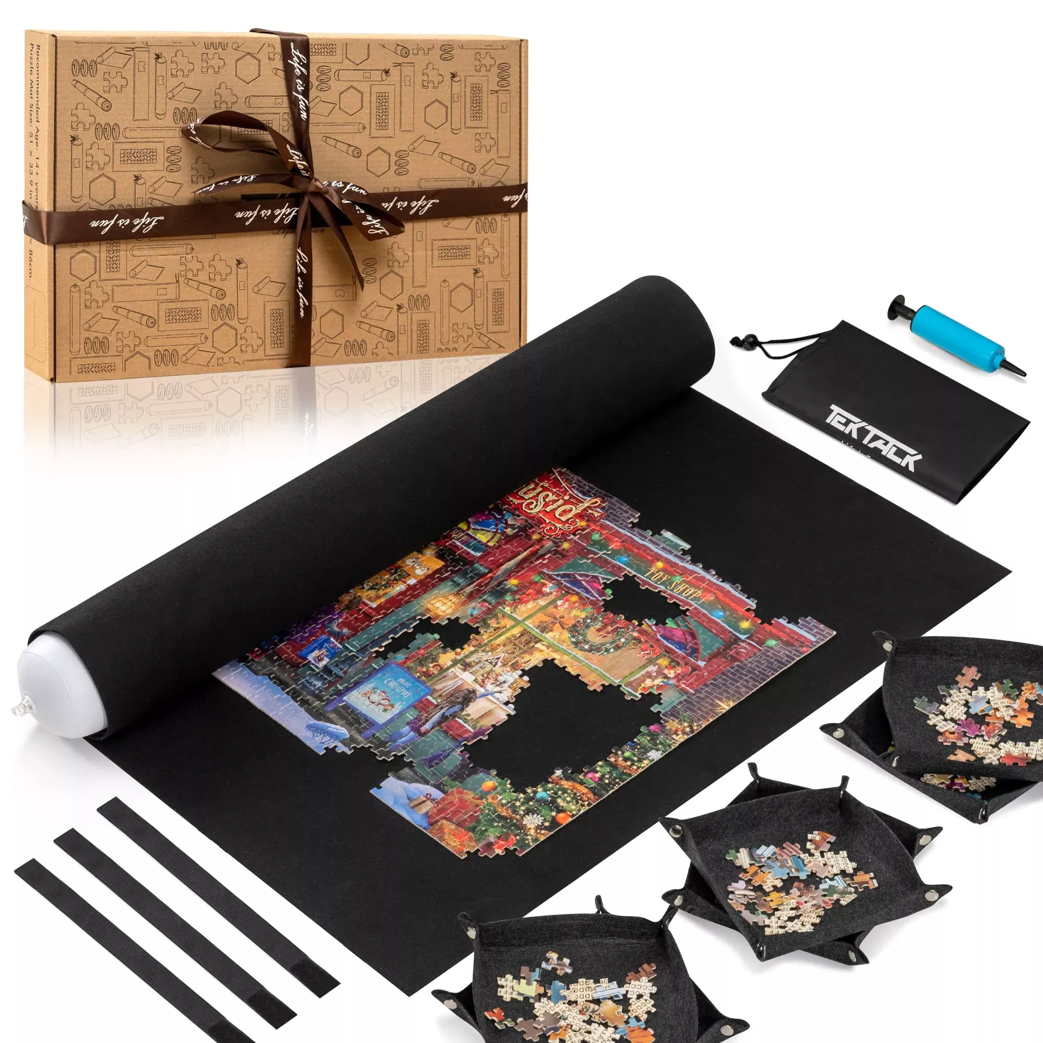 Tektalk Puzzle Mat with Inflatable Tube, 51 × 33.9 in,