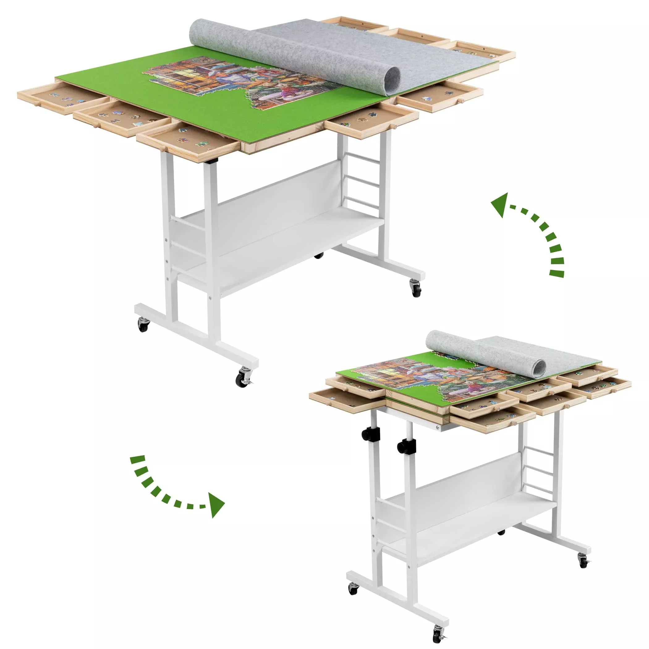 Tektalk Puzzle Table Adjustable Height for 1000/2000 PC Jigsaw Green