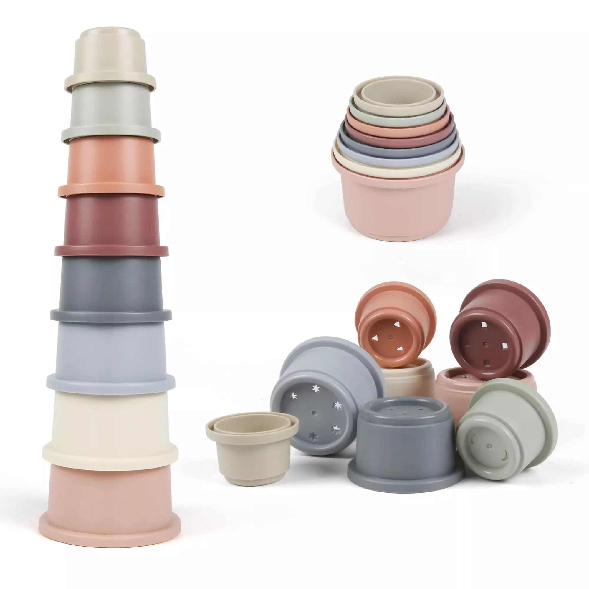 Tepear Stacking Cups for Kids, 8 Colorful Toddler Toys, 3.