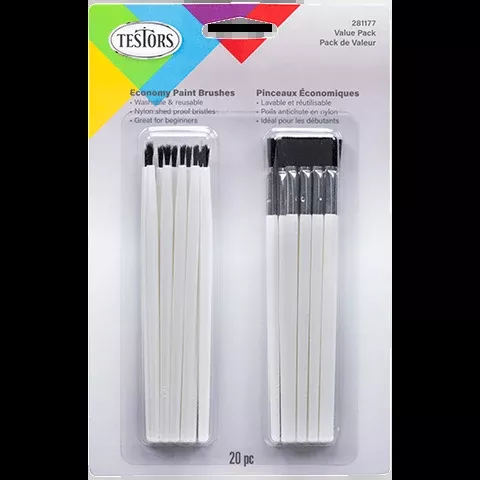 Testors 281177 (8707) Economy Brushes (20 Pack)