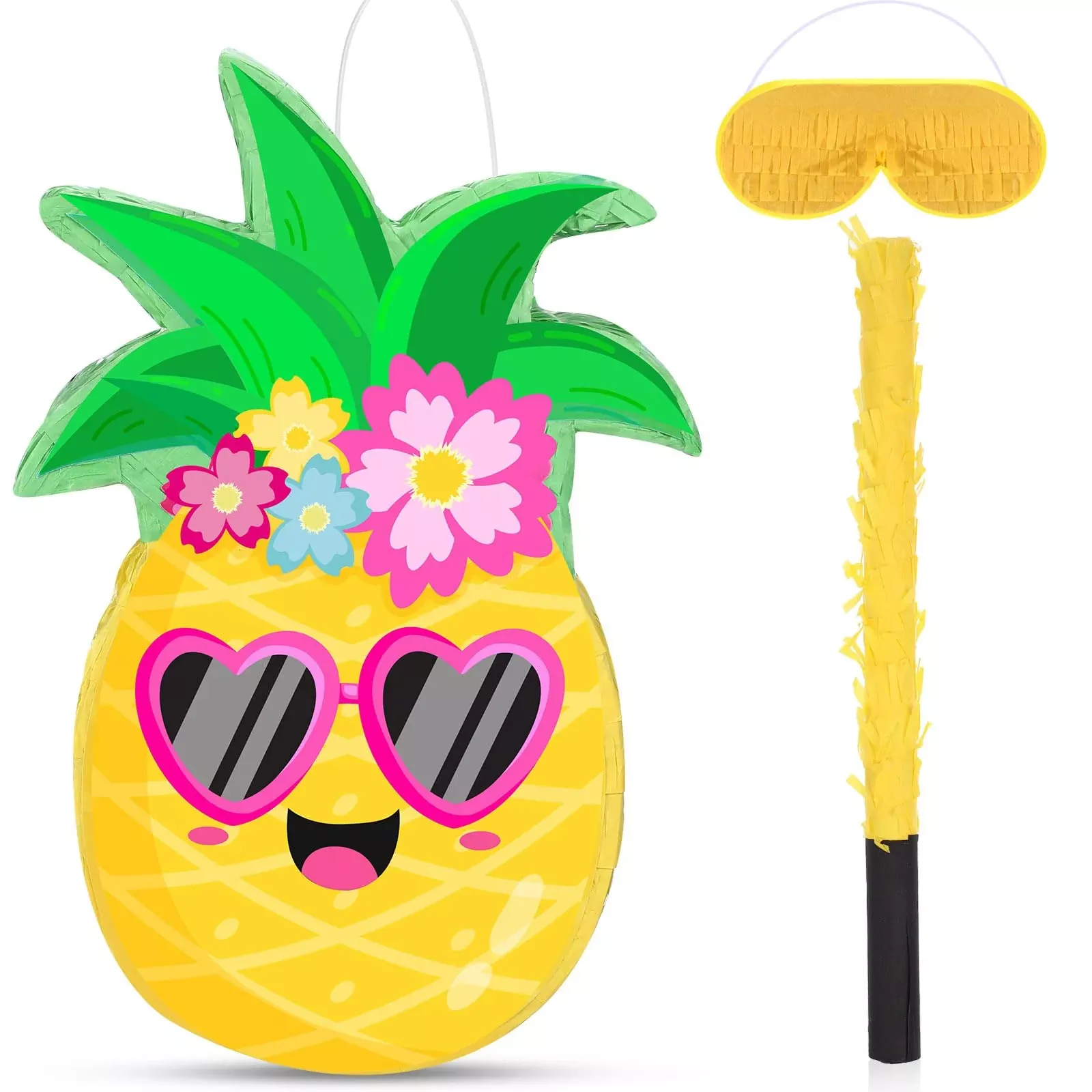 Threan Pineapple Piñata for Birthday Party, 16.5x11.2