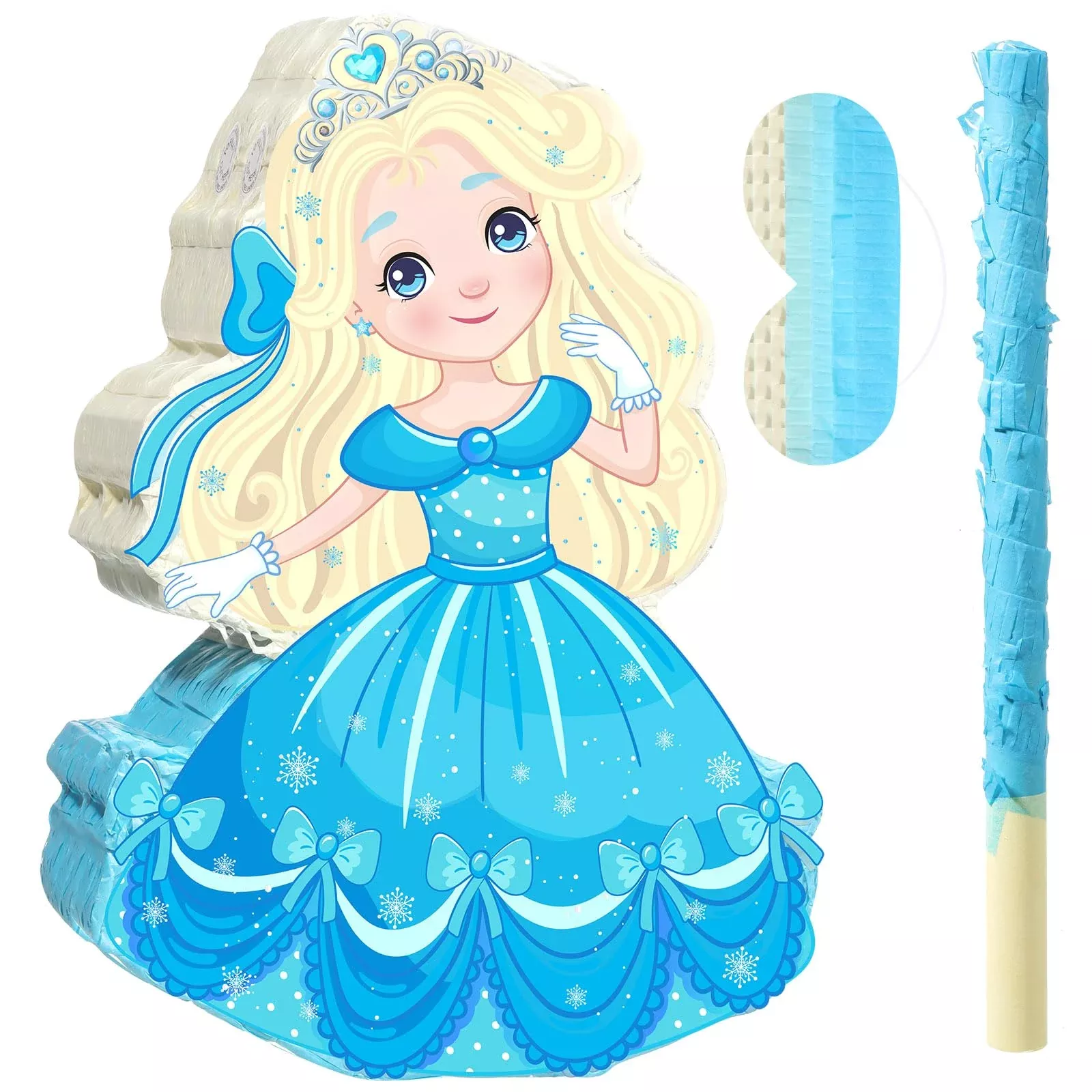 Threan Princess Piñata for Kids, Blue, 41x29x7.5
