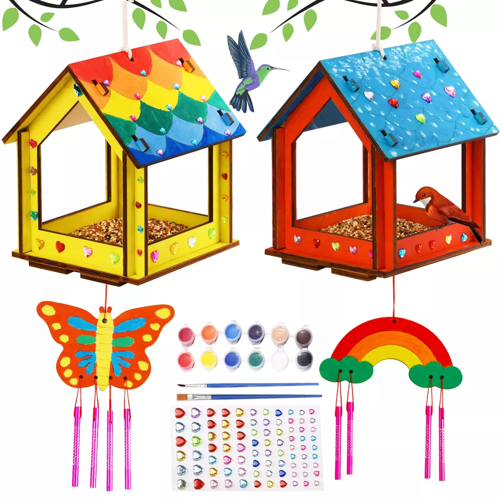THWAS-LIGHT Bird Feeder Craft Kit for Kids 2 Pack, 18cm