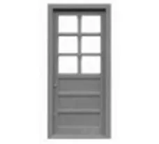 Tichy Train Group 8150 HO Scale 6 Lite 3 Panel Door (4 Pack)