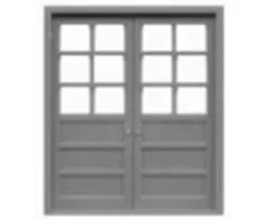 Tichy Train Group 8151 HO Scale Double 6 Lite 3 Panel Door (3 Pack)