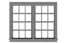 Tichy Train Group 8159 HO Scale Double 6/6 Double Hung Window (6 Pack)