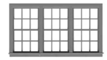 Tichy Train Group 8161 HO Scale 6/6 Double Hung Triple Unit Window (3 Pack)
