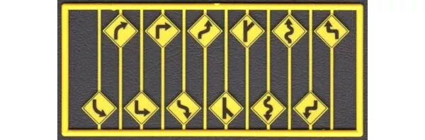 Tichy Train Group 8254 HO Scale Highway Warning Signs Road Path #1 (12 Pack)