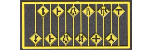 Tichy Train Group 8255 HO Scale Highway Warning Signs Road Path #2 (12 Pack)
