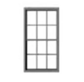 Tichy Train Group 8308 HO Scale 6-6 Double-Hung Masonry Window with Glazing and Shades (12 Pack)