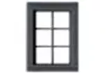 Tichy Train Group 8323 HO Scale 6-Pane Window with Precut Glazing (12 Pack)