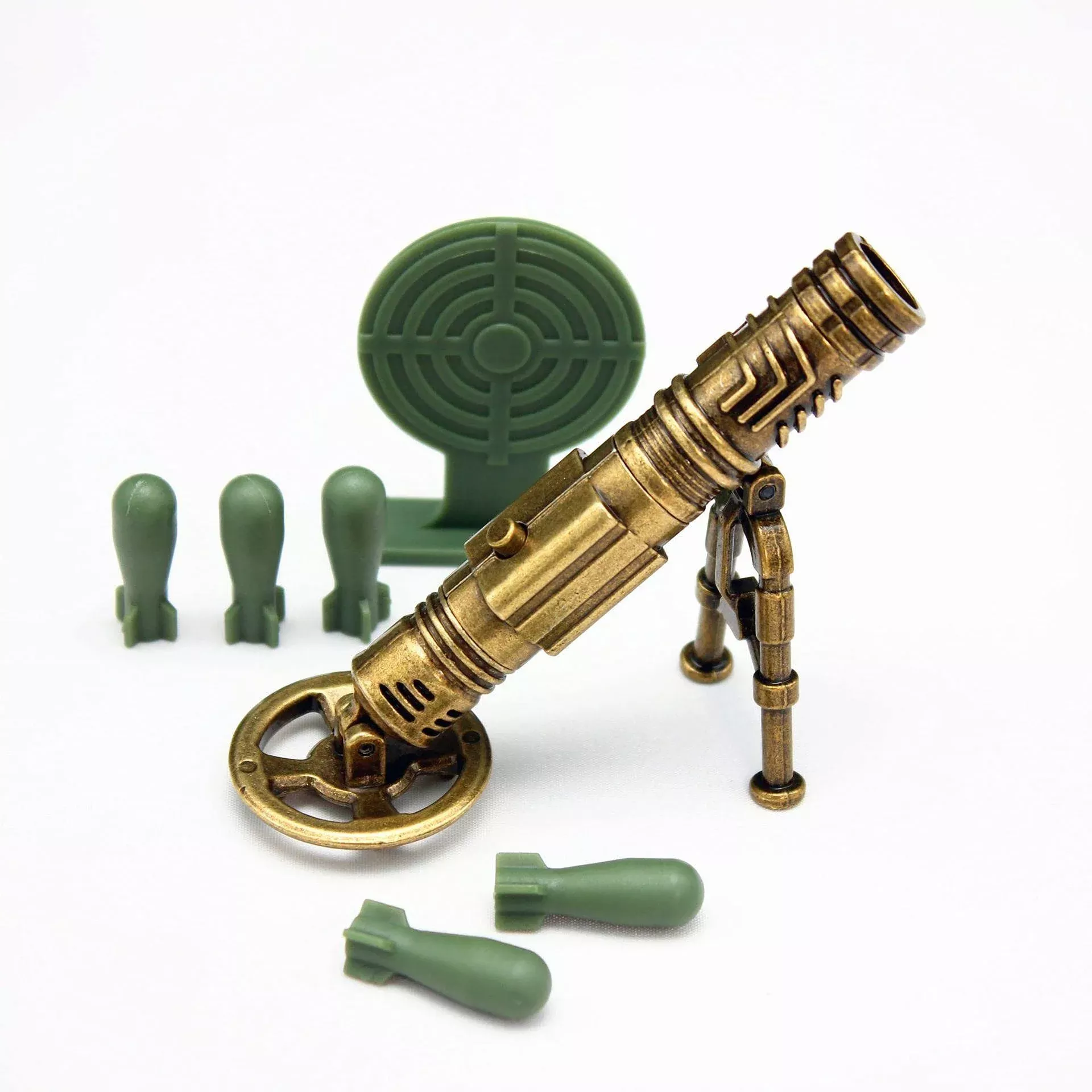 TIETHEKNOT Tactical Mortar Toy - Miniature Metal Construction, Green