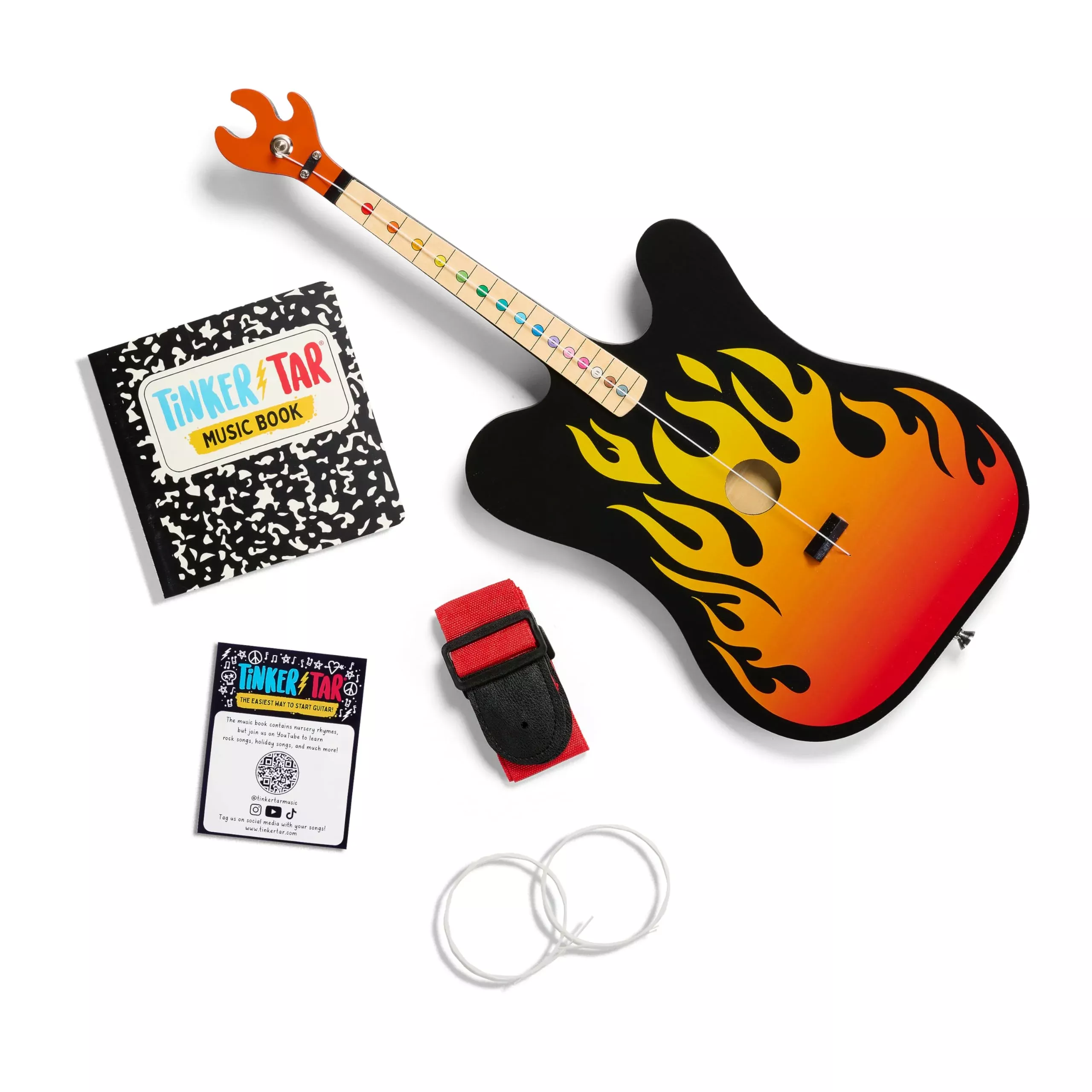 TinkerTar Electric Guitar for Kids - 1 Stringed Toy Instrument, Multic