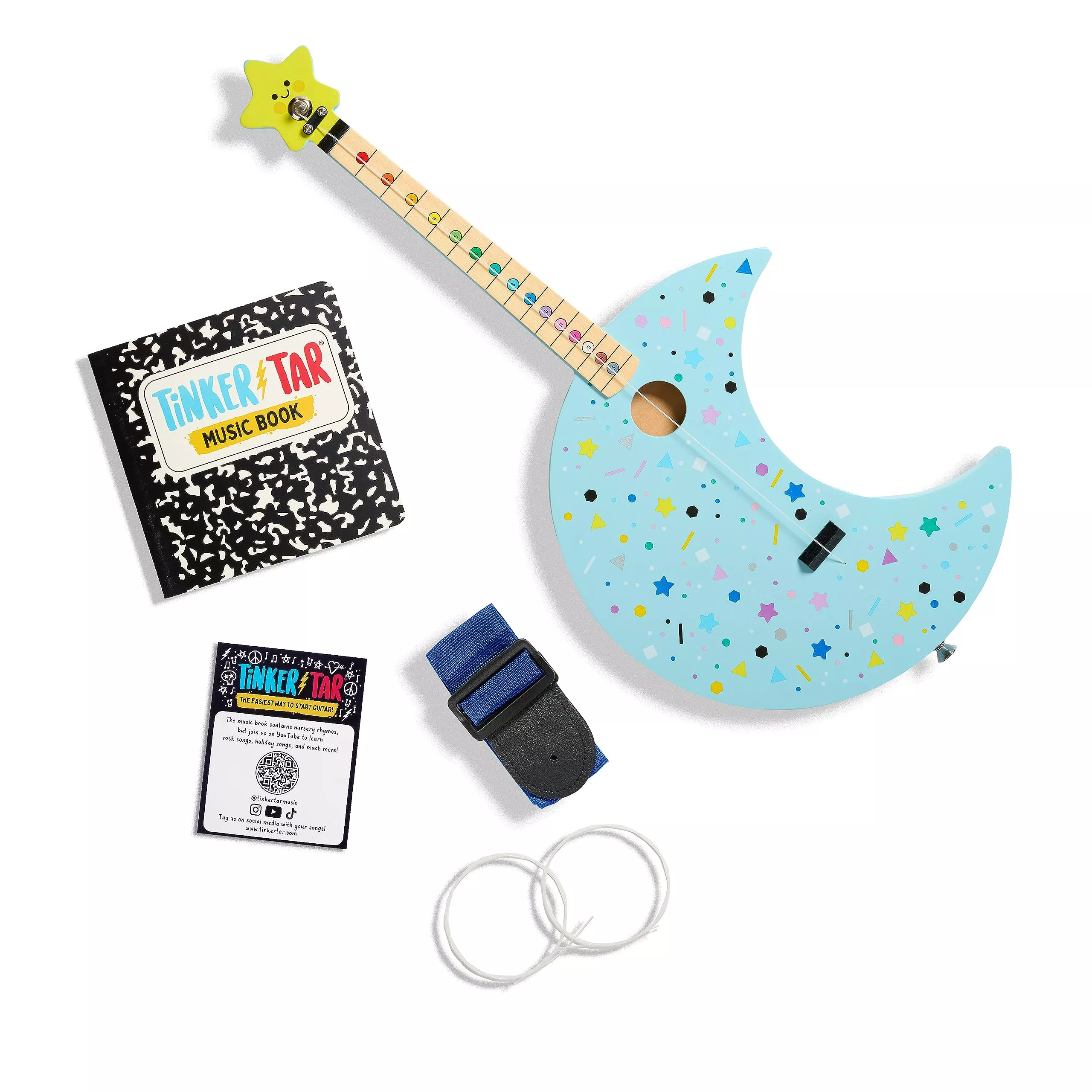 TinkerTar Moon Guitar - 1 String Toy Instrument for Kids - Premium Woo
