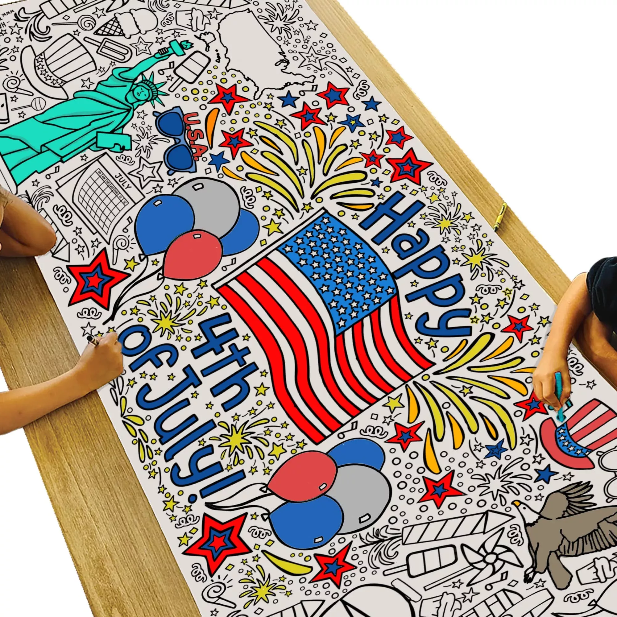 Tiny Expressions Giant 4Th Of July American Flag Themed Coloring Poste