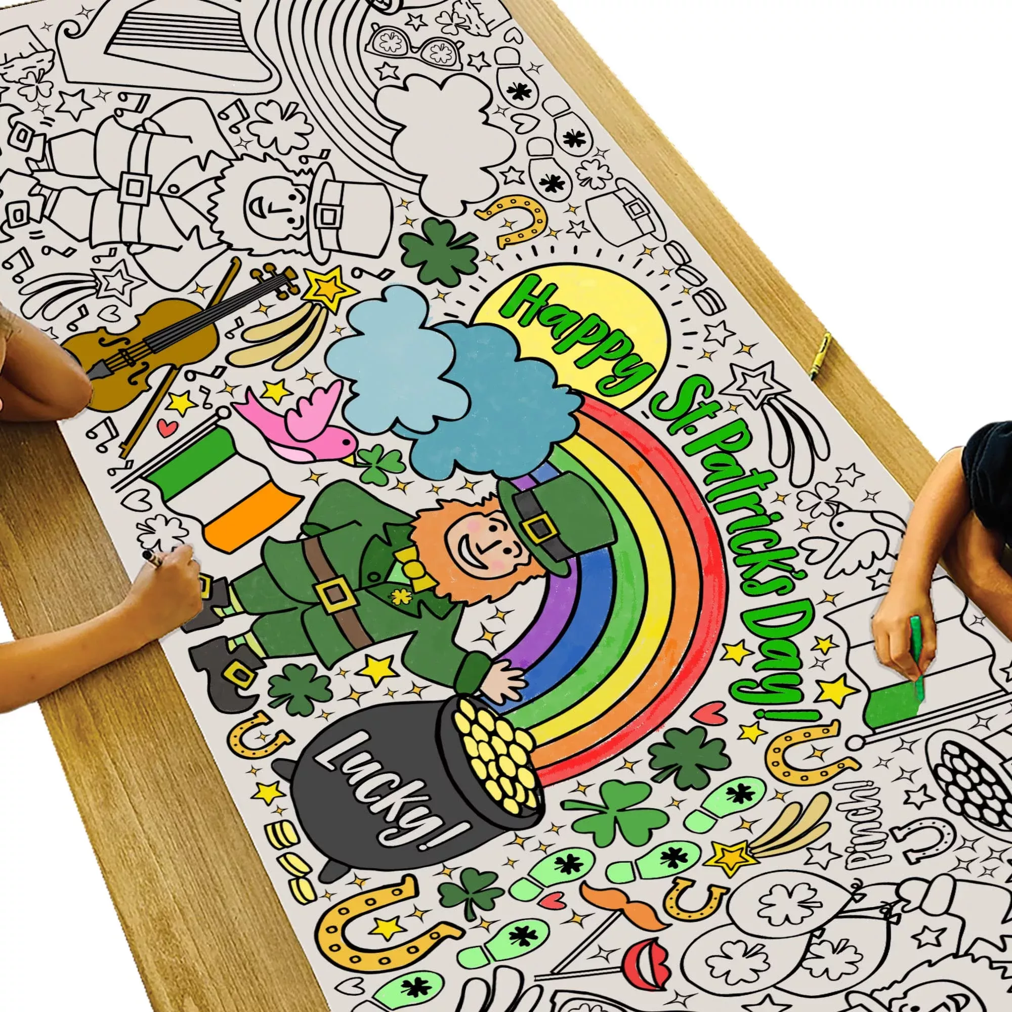 Tiny Expressions Giant St. Patrick'S Day Coloring Poster - 30 X 72 Inc