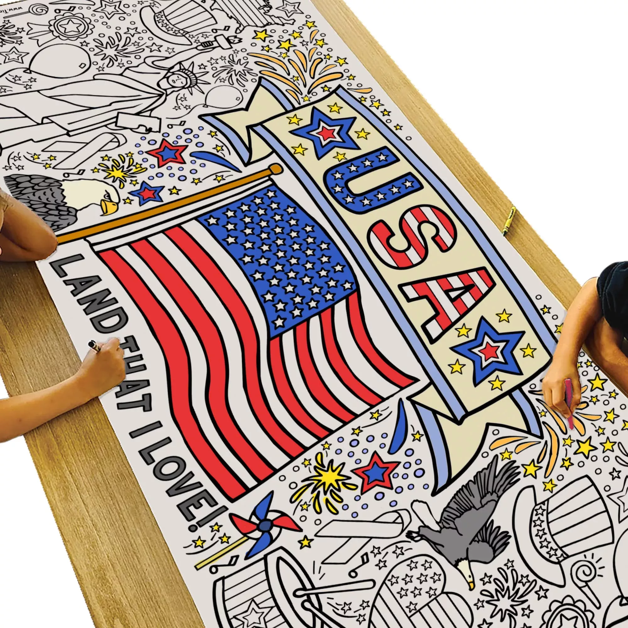 Tiny Expressions United States Coloring Poster For Kids - Rolled, No C
