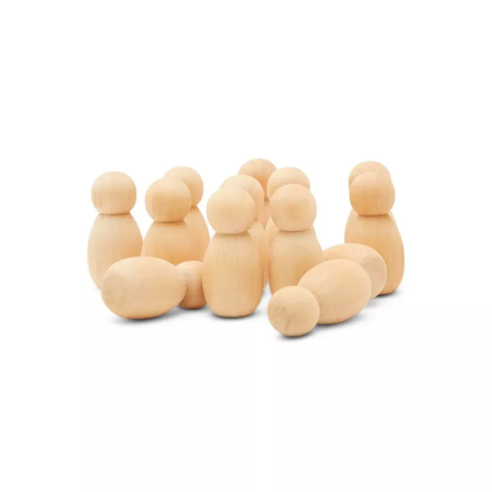 Tiny Peg Doll 1-3/8 Inch Pack Of 50 Peg People For Crafting And Nativi