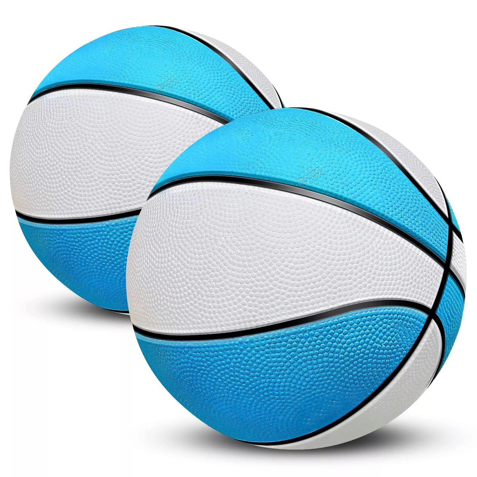 TNELTUEB Swimming Pool Basketball 2 Pack 8.5" Blue & White