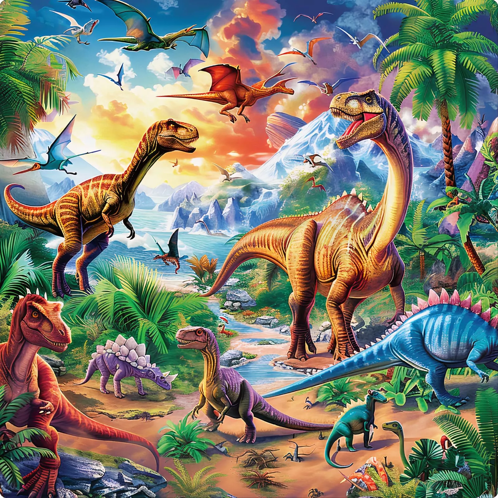 TOCHILD Dinosaur Puzzle 200 Pieces 14.2" x 14.2"