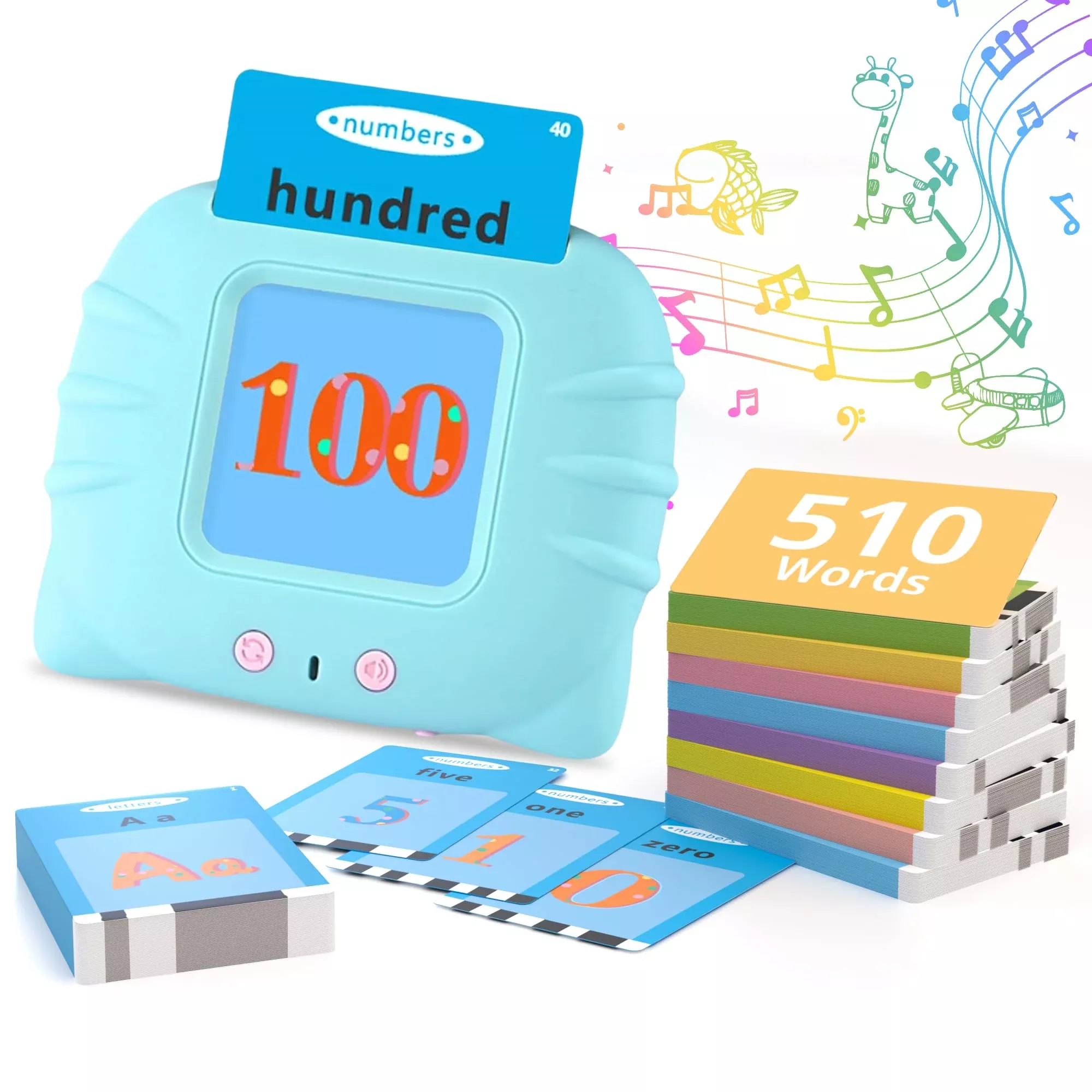 Toddler Talking Flash Cards With 510 Sight Words,Abc-123 Learning Toys